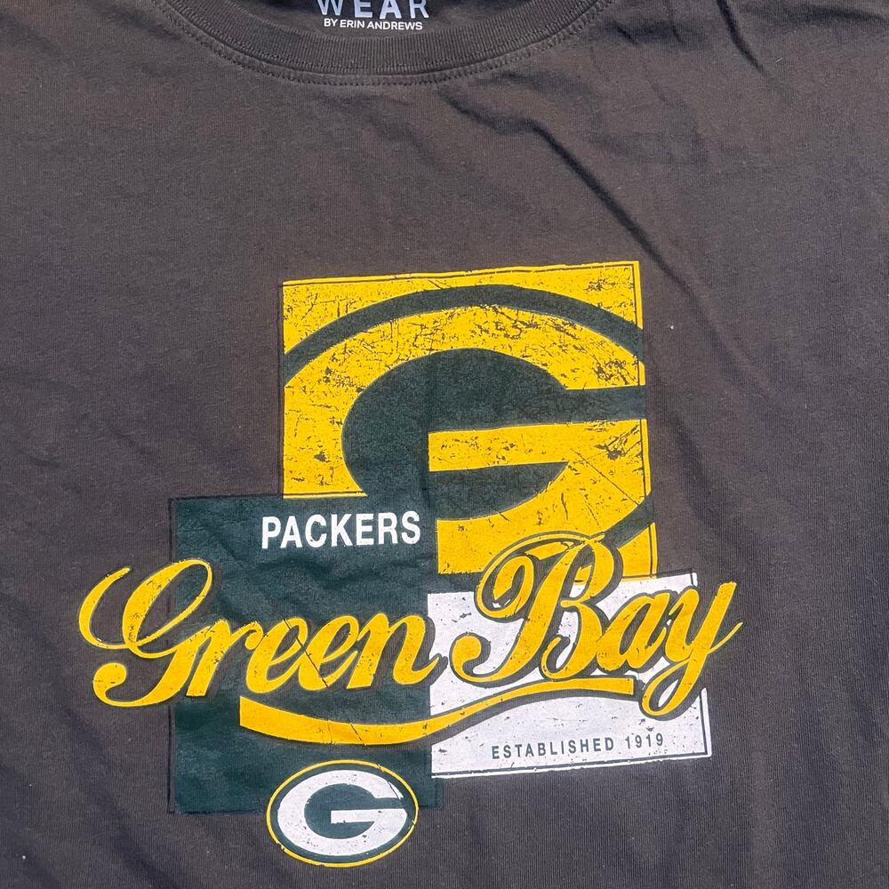 Wear By Erin‎ Andrews Green Bay Packers Womens Shirt Large Short Sleeve Football